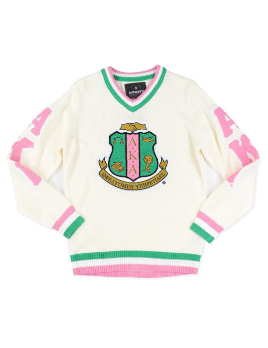 Alpha Kappa Alpha V-Neck Sweater Ivory – Pretty Pleze