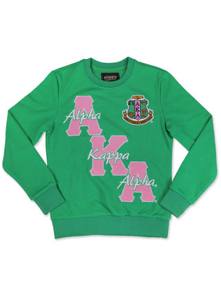 Alpha Kappa Alpha Embroidered Chenille Sweatshirt Green