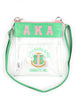 Alpha Kappa Alpha AKA Letters Clear Crossbody Stadium Bag Green