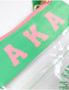 Alpha Kappa Alpha AKA Letters Clear Crossbody Stadium Bag Green