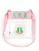 Alpha Kappa Alpha AKA Letters Clear Crossbody Stadium Bag Pink