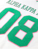 Alpha Kappa Alpha Oversized Chenille Football Jersey Ivory