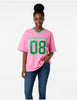 Alpha Kappa Alpha Oversized Chenille Football Jersey Pink