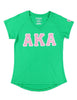 Alpha Kappa Alpha V-Neck Glitter Tee Green