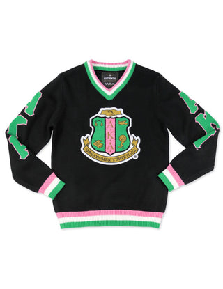 Alpha Kappa Alpha V-Neck Sweater Black