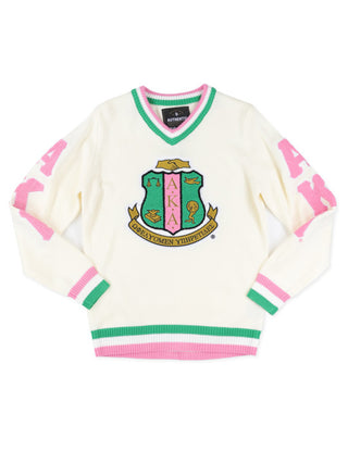 Alpha Kappa Alpha V-Neck Sweater Ivory