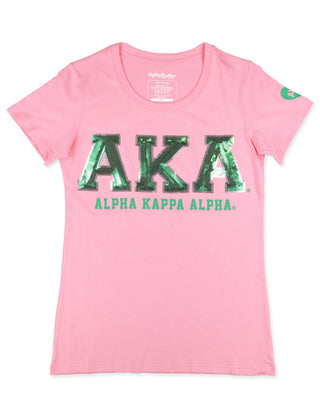 Alpha Kappa Alpha Sequin T-shirt Pink