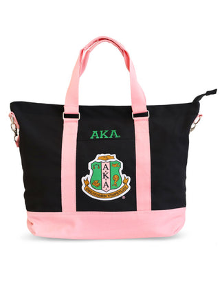 Alpha Kappa Alpha Canvas Tote Bag Black