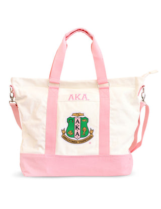 Alpha Kappa Alpha Canvas Tote Bag White