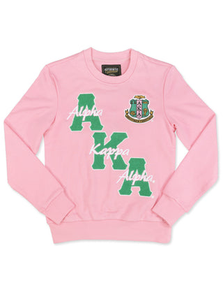 Alpha Kappa Alpha Chenille Embroidered Sweatshirt Pink