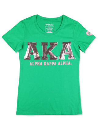 Alpha Kappa Alpha Sequin T-shirt Green