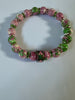Alpha Kappa Alpha Rain Flower Pink and Green Jade Beads
