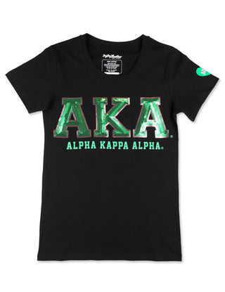 Alpha Kappa Alpha Sequin T-shirt Black