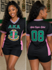 Alpha Kappa Alpha Fitted Football Jersey Black