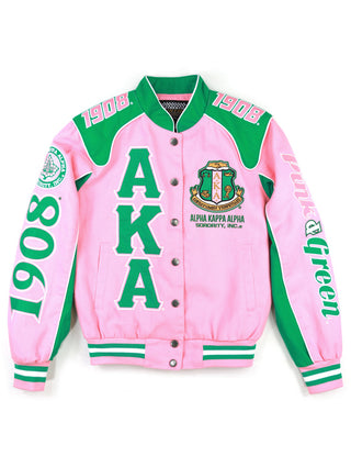 Alpha Kappa Alpha Twill Racing Jacket Pink