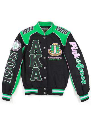 Alpha Kappa Alpha Twill Racing Jacket Black