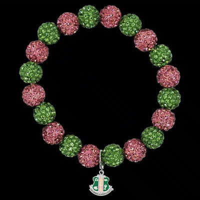 Alpha Kappa Alpha Shield Charm Elastic Bracelet