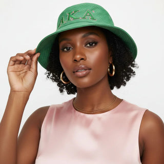 Alpha Kappa Alpha Green Embroidered Bucket Hat 61 CM L/XL