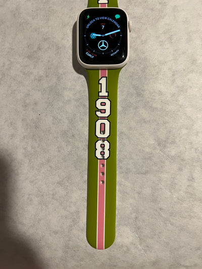 Alpha Kappa Alpha AKA Apple Watch Band Size 42/44/45 MM Bold Green