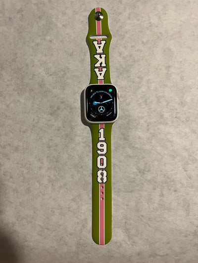 Alpha Kappa Alpha AKA Apple Watch Band Size 42/44/45 MM Bold Green