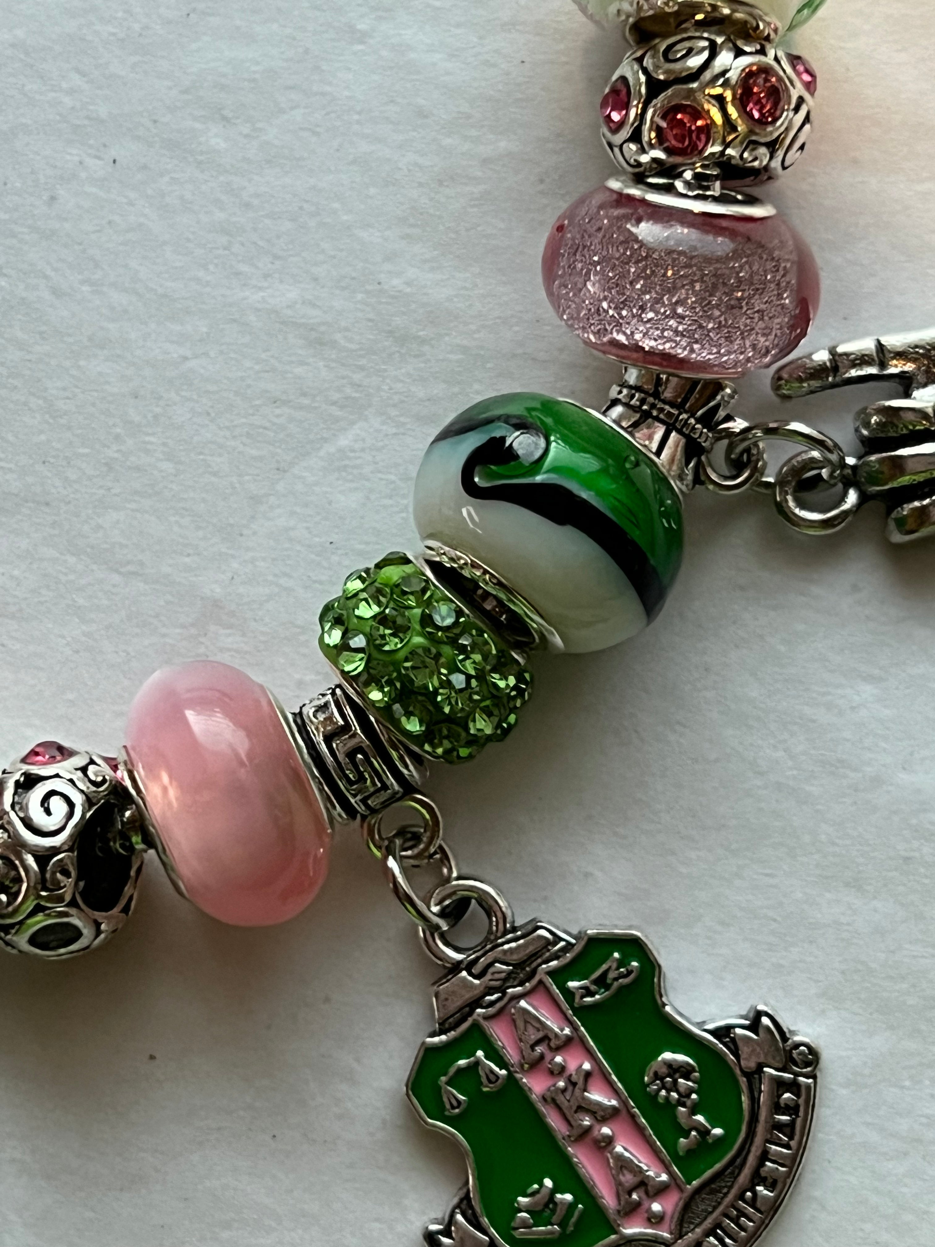 Alpha Kappa Alpha AKA Floral Charm Bracelet – Pretty Pleze