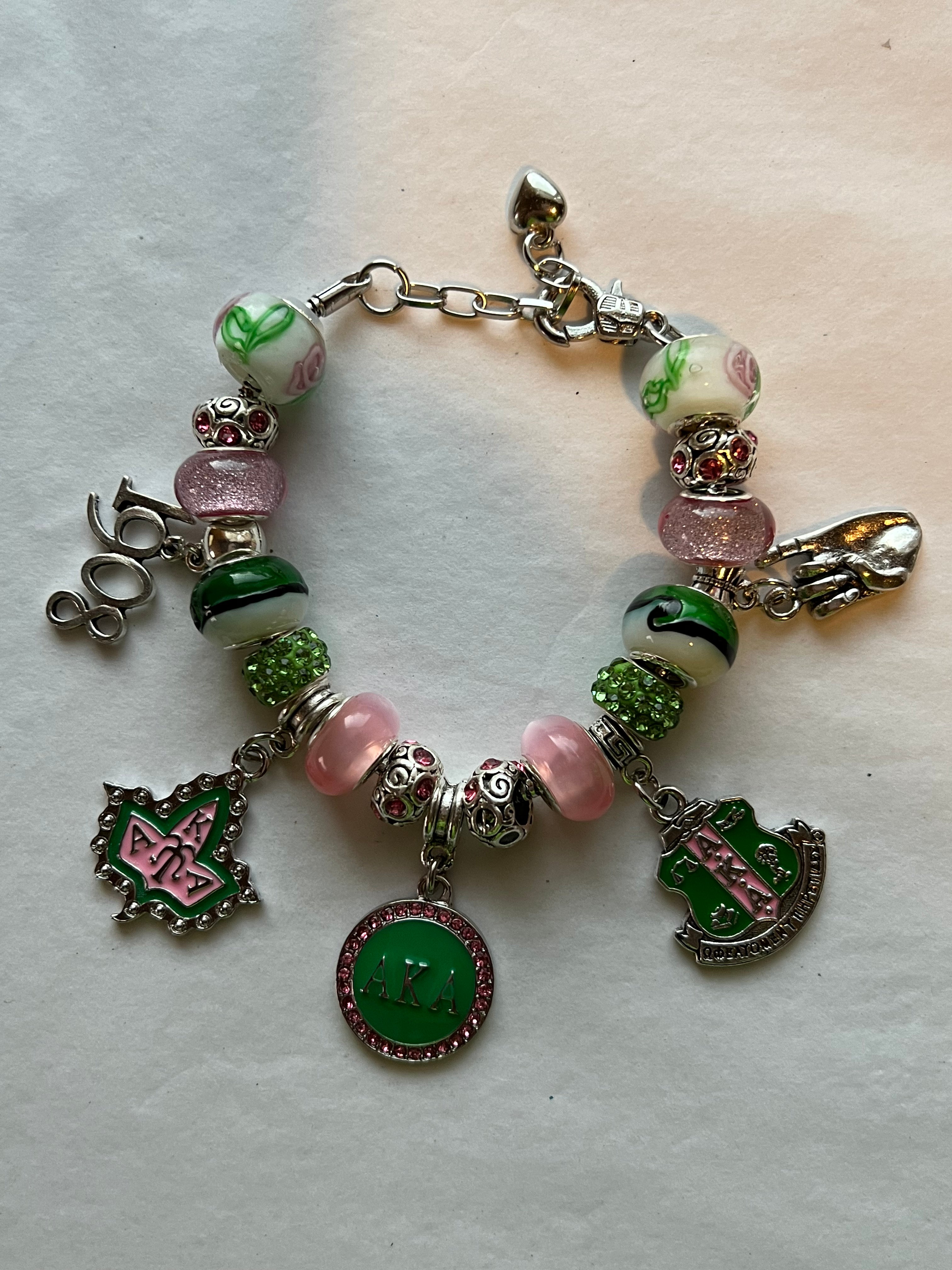 Alpha Kappa Alpha AKA Floral Charm Bracelet – Pretty Pleze