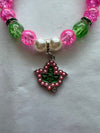 Alpha Kappa Alpha Beaded Bling Charm Bracelet Pink Pearl