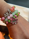 Alpha Kappa Alpha Beaded Bling Charm Bracelet Set