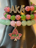 Alpha Kappa Alpha Beaded Bling Charm Bracelet Set