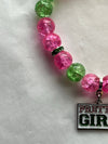 Alpha Kappa Alpha Beaded Bling Pretty Girl Charm Bracelet