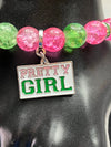 Alpha Kappa Alpha Beaded Bling Pretty Girl Charm Bracelet
