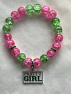 Alpha Kappa Alpha Beaded Bling Pretty Girl Charm Bracelet