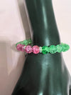 Alpha Kappa Alpha Beaded Round Medallion Bracelet