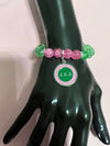 Alpha Kappa Alpha Beaded Round Medallion Bracelet