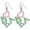Alpha Kappa Alpha Bling AKA Heart Crystal Earrings