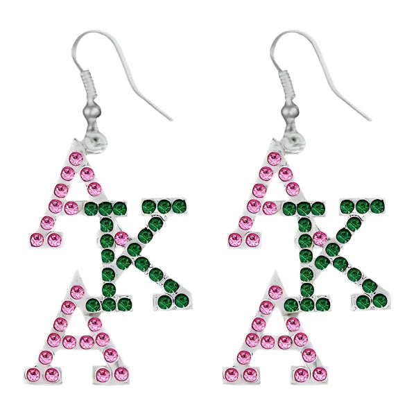Alpha Kappa Alpha Bling AKA Overlap Earrings - sorority earrings