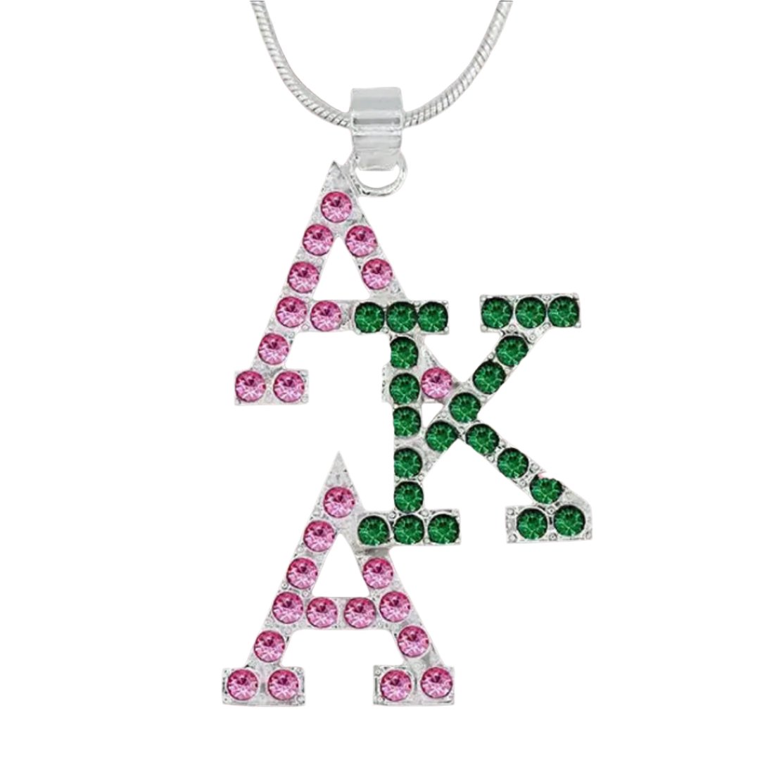 Alpha Kappa Alpha Bling AKA Overlap Necklace