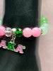 Alpha Kappa Alpha Bling Natural Agate AKA Charm Bracelet