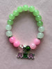 Alpha Kappa Alpha Bling Natural Agate AKA Charm Bracelet