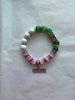 Alpha Kappa Alpha Bling Natural Agate Soror Charm Bracelet