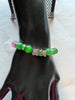 Alpha Kappa Alpha Bling Natural Agate Soror Charm Bracelet