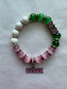 Alpha Kappa Alpha Bling Natural Agate Soror Charm Bracelet