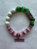 Alpha Kappa Alpha Bling Natural Agate Soror Charm Bracelet