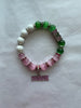 Alpha Kappa Alpha Bling Natural Agate Soror Charm Bracelet