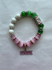 Alpha Kappa Alpha Bling Natural Agate Soror Charm Bracelet