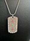 Alpha Kappa Alpha Bling Rhinestone Dog Tag Necklace