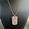 Alpha Kappa Alpha Bling Rhinestone Dog Tag Necklace