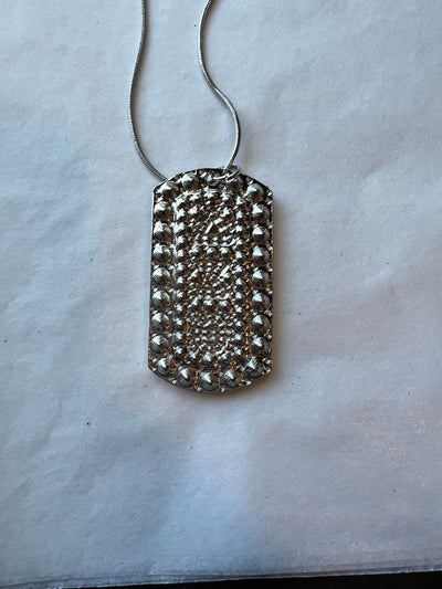 Alpha Kappa Alpha Bling Rhinestone Dog Tag Necklace