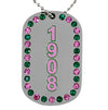 Alpha Kappa Alpha Bling Rhinestone Double Side Dog Tag Necklace