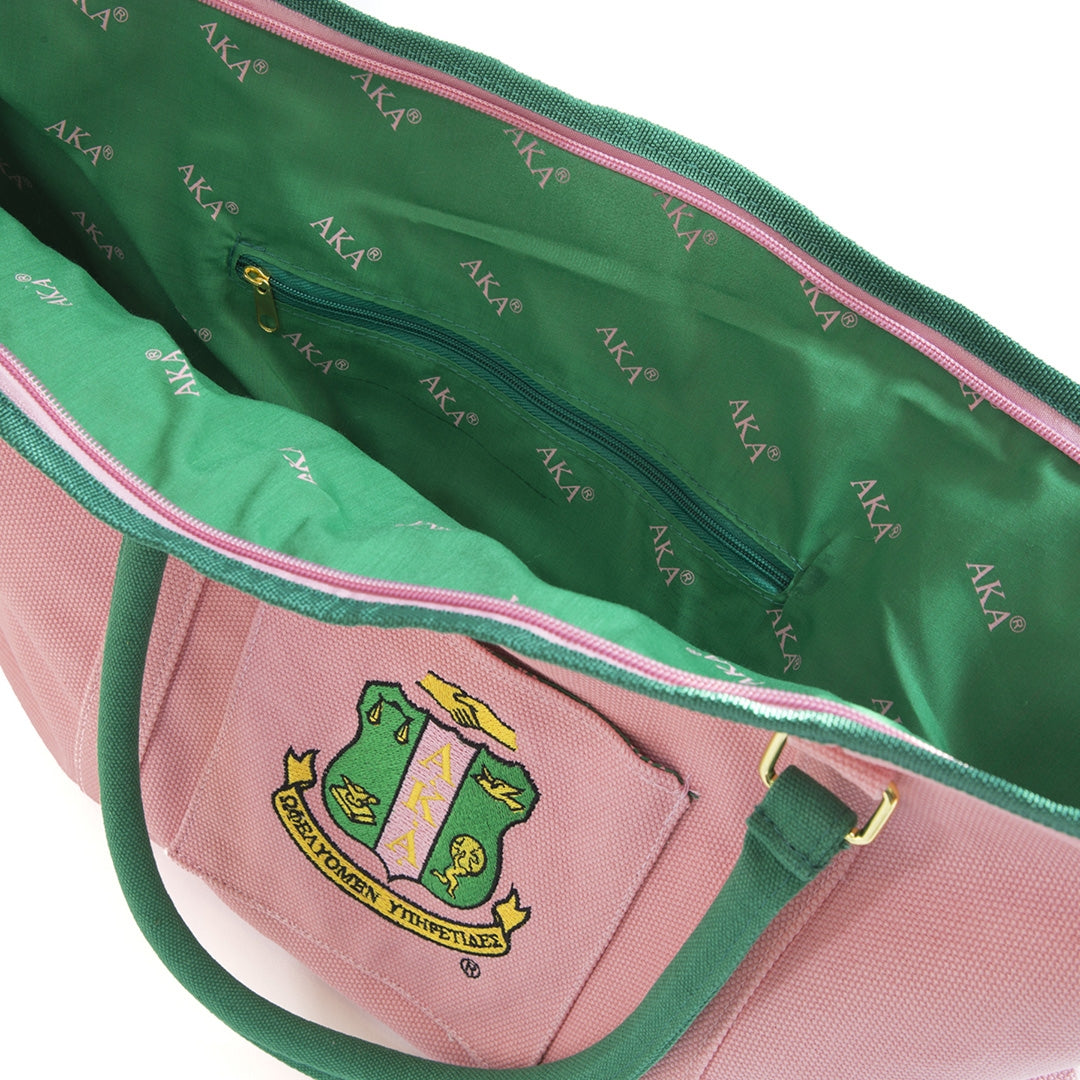 Visual Reference: Alpha Kappa Alpha Canvas Tote Pink Conference Bag